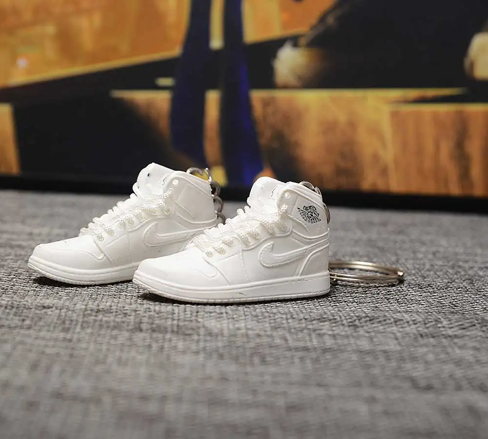 a pair w metal ring Дропшиппинг тапки обуви брелок 1 3D мини-кроссовки "OW CHICAGO" Спортивная обувь тапки брелки - Цвет: a pair w metal ring