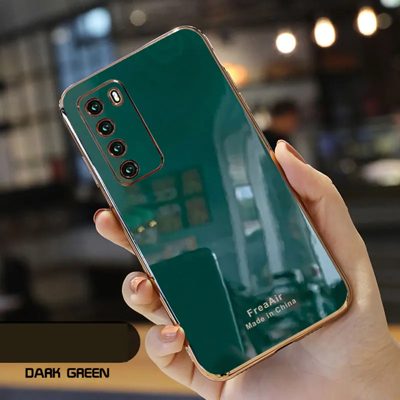 Luxury Silicone Case For Huawei P40 Lite 5G phone Case For Huawei p40 lite E Cover Shockproof Stand Holder Case Huawei p40 Lite