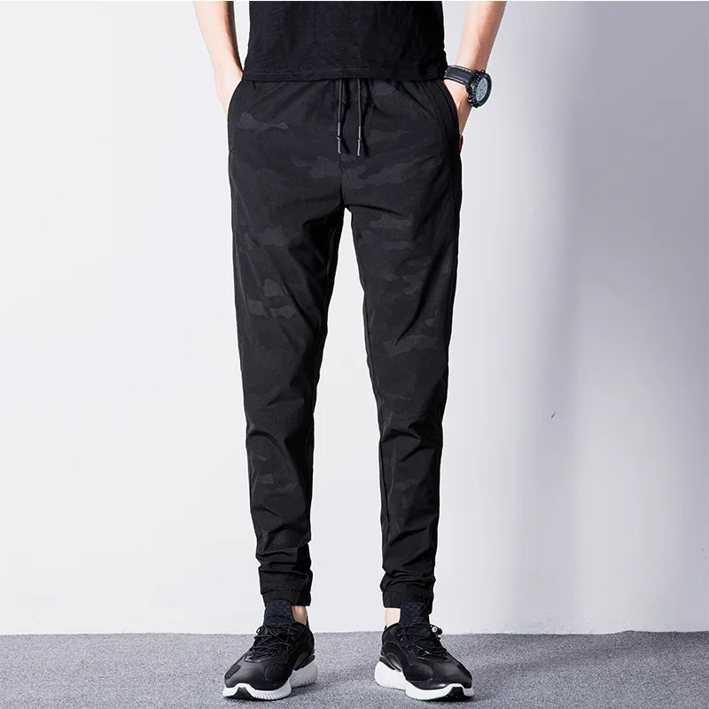 

Men's dark pattern camouflage men's pants summer men's casual pants Korean slim fit Harem Pants toe binding quick drying sports