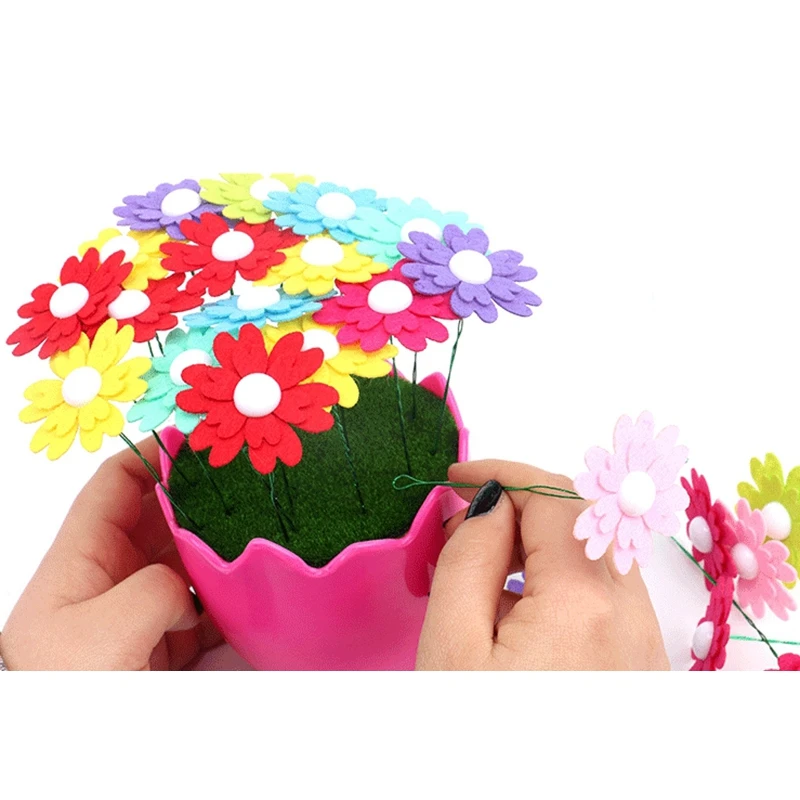 

Button Bouquet DIY Children's Handmade Material Bag Home Hand Flower for Mother's Day Presents Gift From Daughter