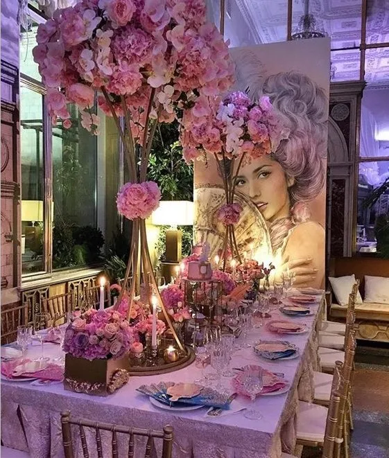 Блестящие золотые металлические вазы центральные части стола для свадебного