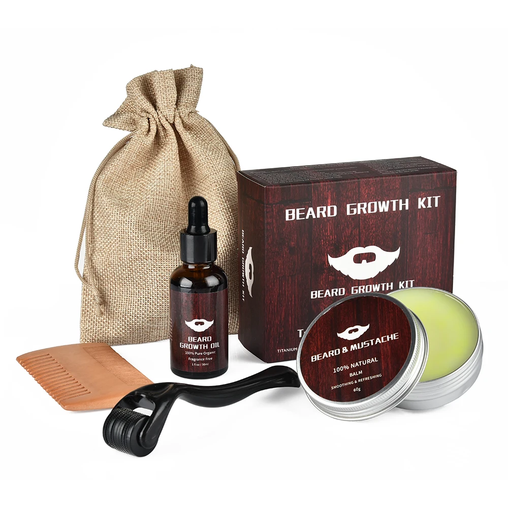 

Beard Growth Kit Barber Hair Growth Enhancer Set Beard Growth Oil Serum Nourishing Growth Essential Oil Facial Beard Care Kit