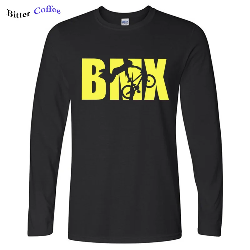 Осень с графическим принтом BMX найти велосипедные шлемы для мотокросса футболка в стиле хип-хоп Уличная одежда с длинным рукавом Футболка - Цвет: 2