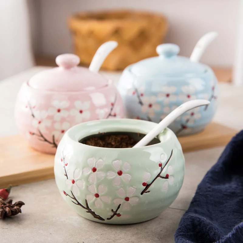 Трехсекционная керамическая приправа набор приправ для коробка соль горшок