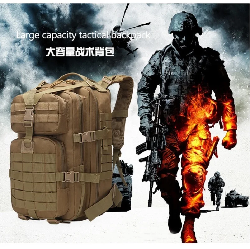 

Военный тактический рюкзак для мужчин, уличный Водонепроницаемый ранец большой вместимости 50 л, 3P, с мягкой спинкой, для походов, кемпинга, о...