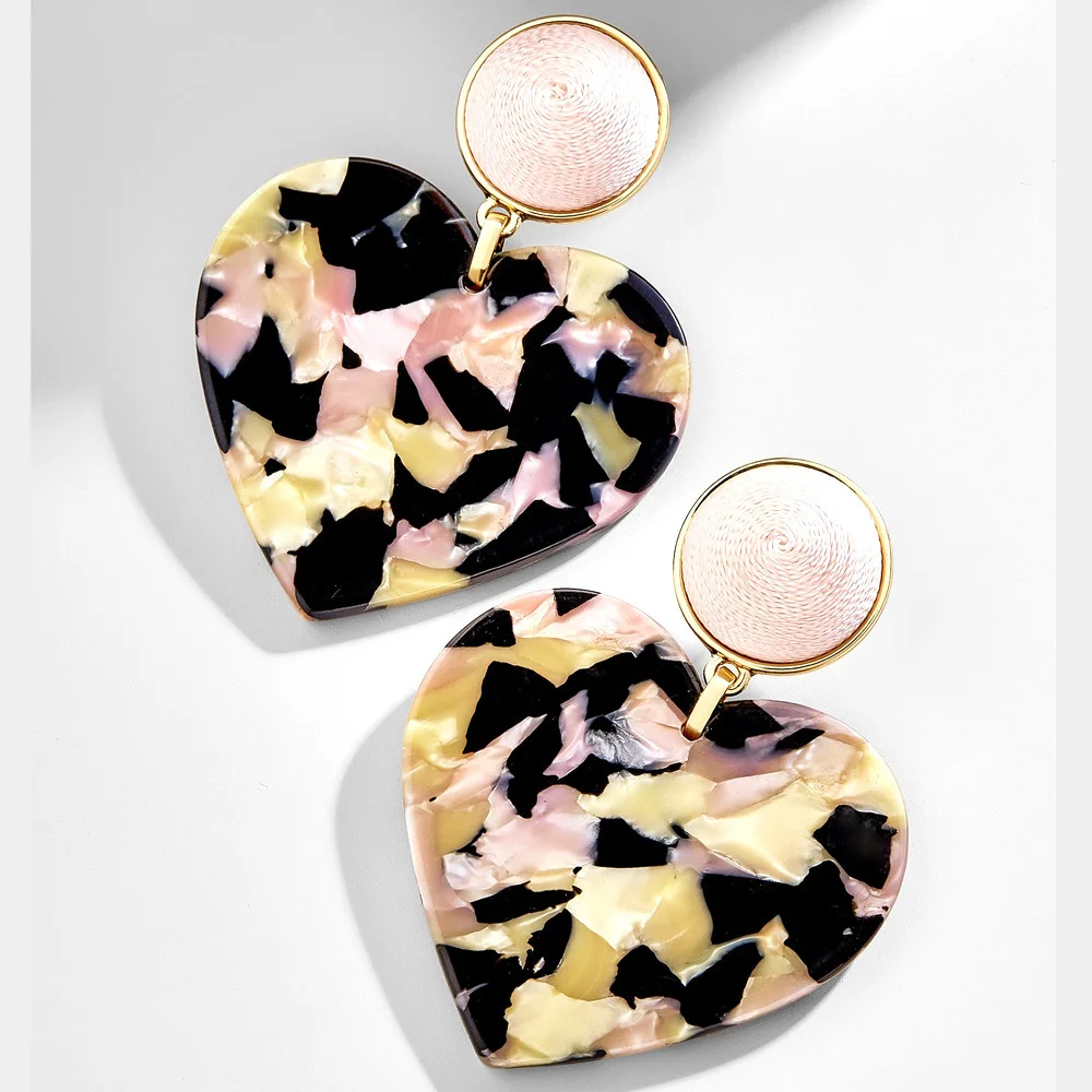 Женские акриловые серьги Za большие висячие фиолетового цвета в богемном стиле