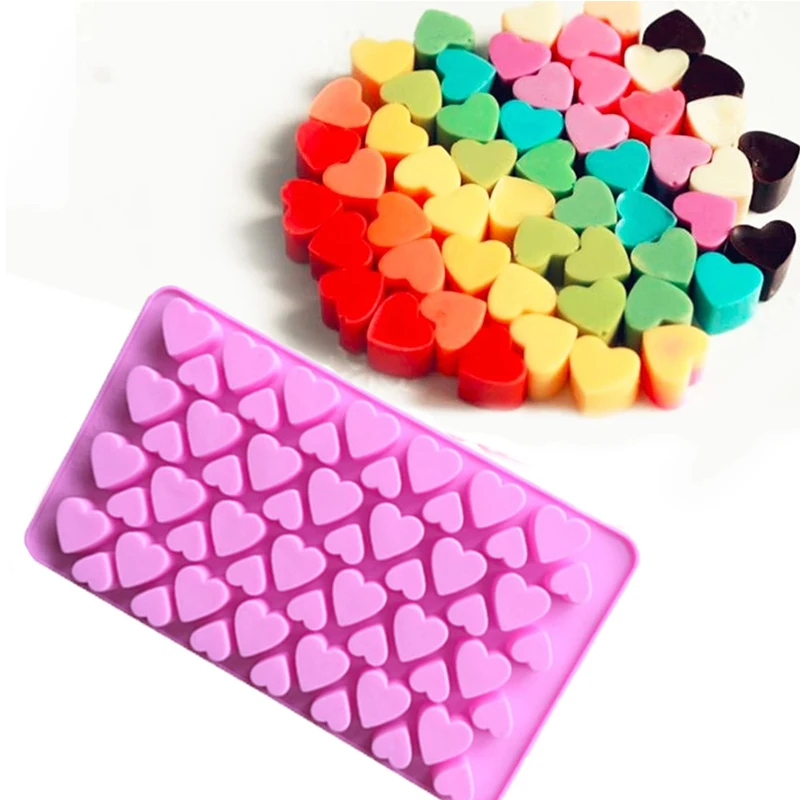 56 отверстия любящее сердце Форма силиконовые формы для шоколада желе конфет