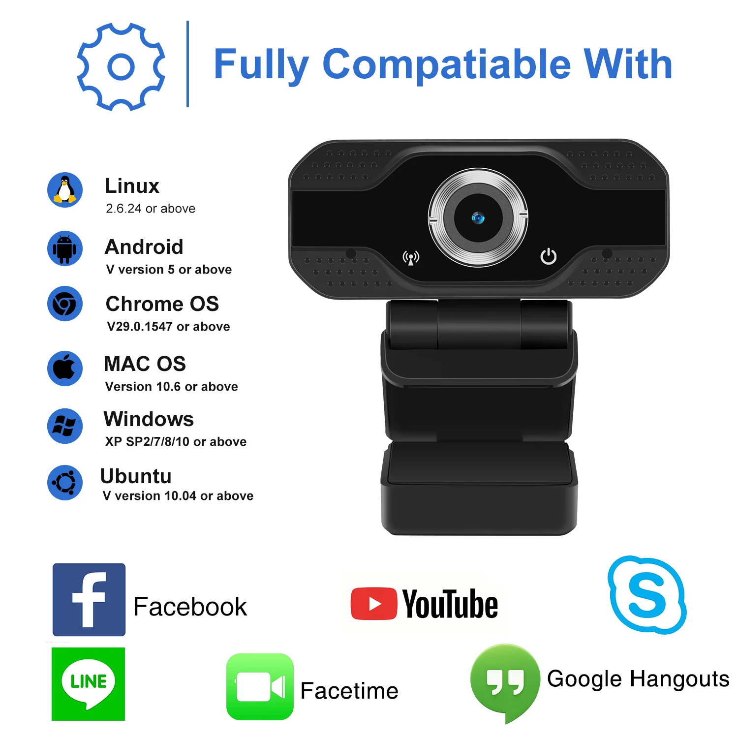 

1080P HD Computer Webcam Camera with Microphone Web Camera for PC Laptop Conferencing @M23