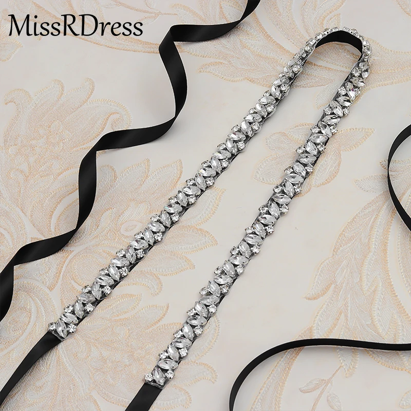 MissRDress стразы, свадебный пояс, пояс с серебряными бриллиантами и кристаллами для свадебного платья, свадебное украшение JK863