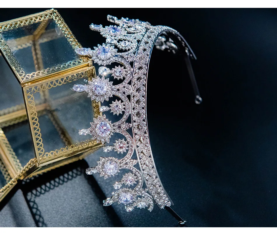 Европейская и американская новая свадебная корона с фианитом AAA свадебный