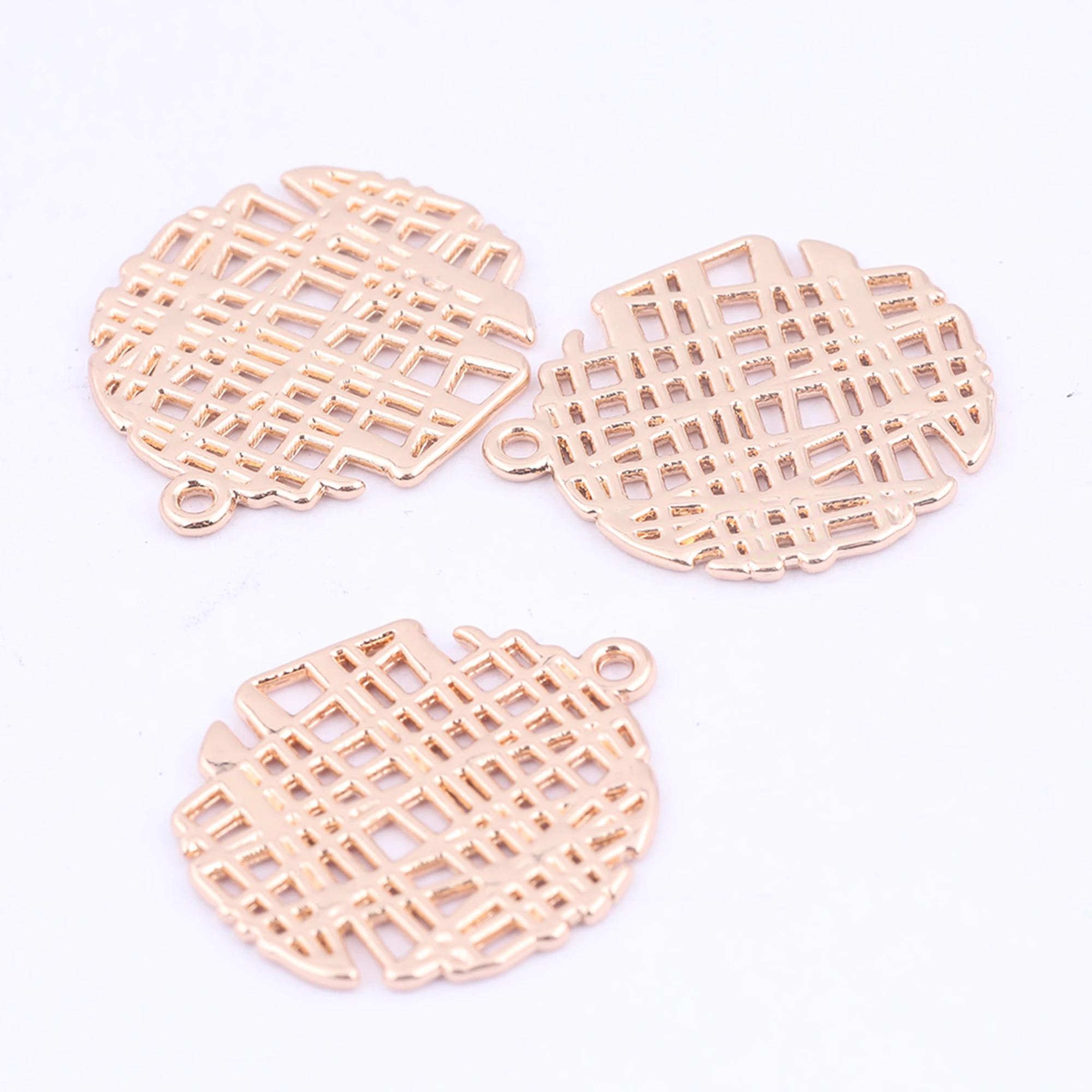 Круглые позолоченные серьги-подвески 10 шт 25 мм