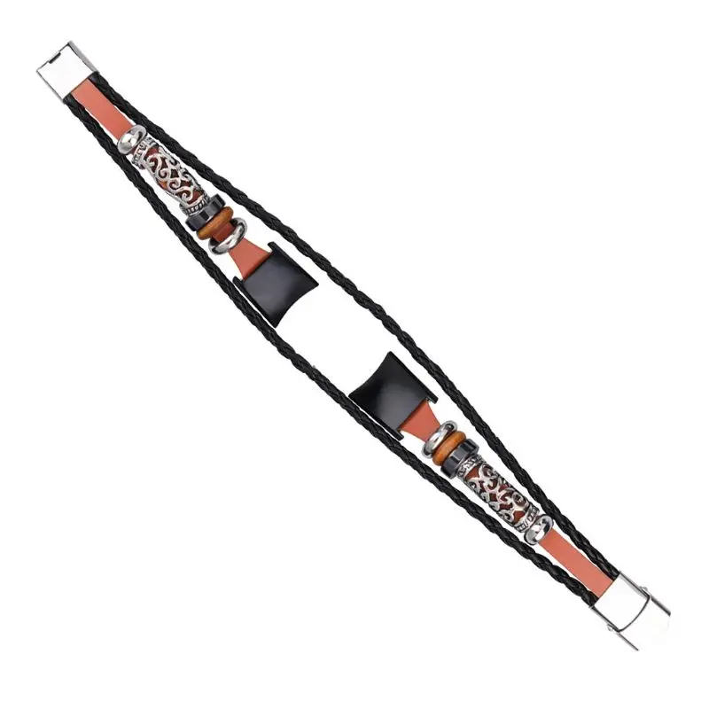 Браслет из плетеной веревки в народном стиле металлическая застежка