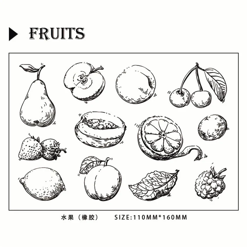 

11*16CM Hot selling Fruit basket transparent seal clear stamp silicone seal roller stamp DIY scrapbook album / card production