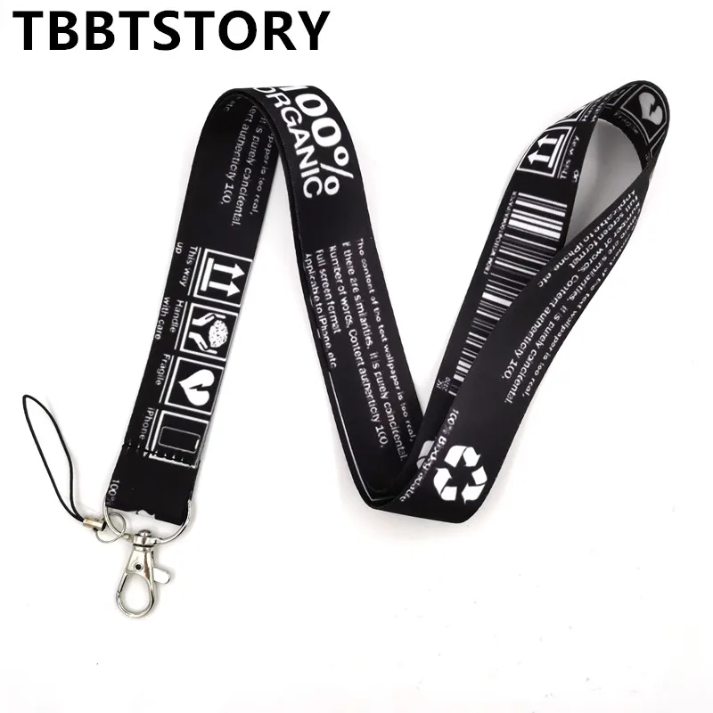Warning Sign Mobile Phone Straps Cool Lanyards Keychain For Keys ID Card Badge Holder Keycord Keyring Accessories DIY Hang Rope