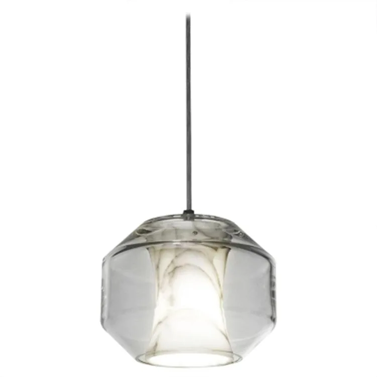 

Nordic Postmodern Restaurant Bar Bedroom Bedside Lamp Simple Fashion Creative Glass Marble Pendant Lights