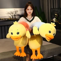 kawaii plushie duck pillow soft plush sleeping pillows stuffed yellow duck doll cartoon long cushion girl birthday gift