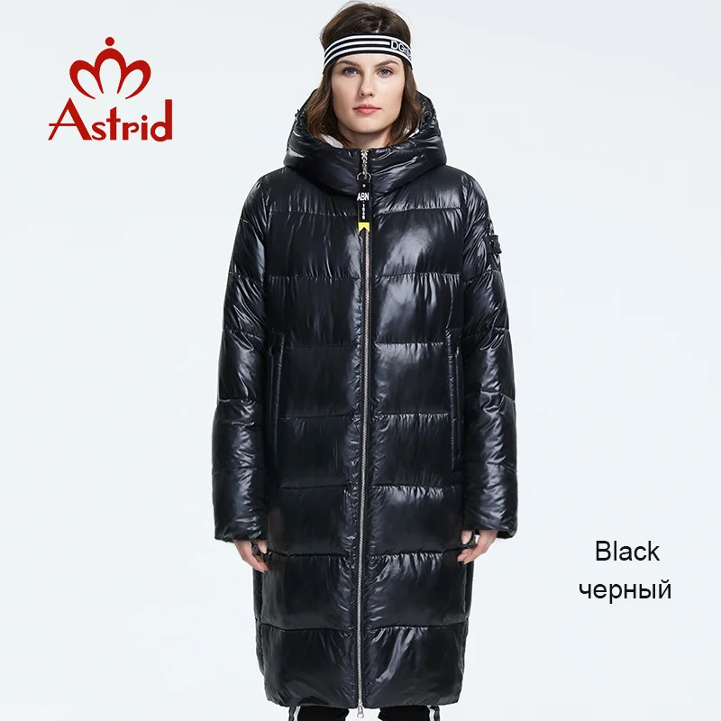 Astrid Зима новое поступление пуховик женский с капюшоном модный стиль цвет черный длинный зимний пуховик для женщин AR-3037 - Цвет: 6 black
