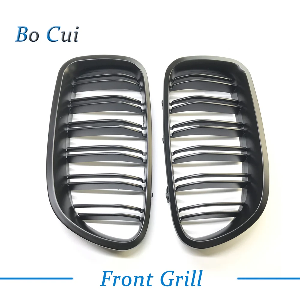 2 шт. матовый черный двойной планка M5 Стиль передняя ножная решетка гриль для BMW F10