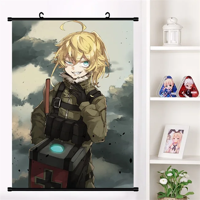 Аниме Youjo Senki Saga of Tanya the Evil Tanya Degurechaff настенный плакат с прокручивающейся стенкой Otaku коллекция домашнего декора - Цвет: C