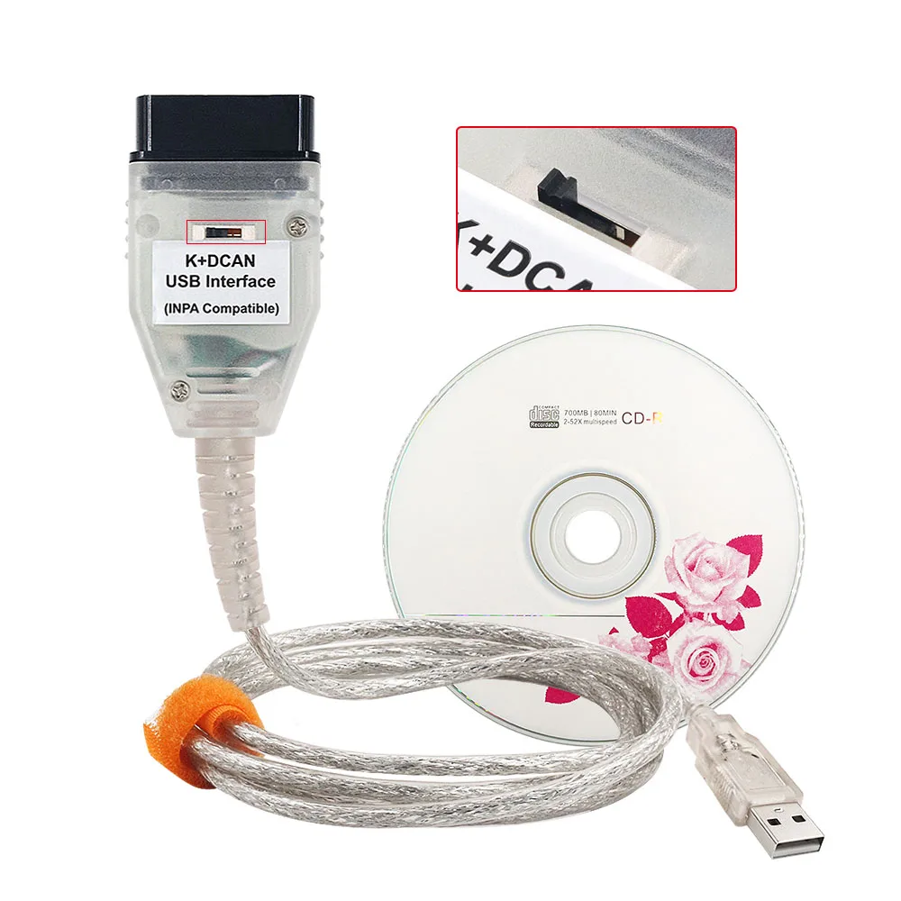 

OBD2 Diagnostic Cable For BMW INPA K DCAN FTDI FT232RL USB Interface With Switch INPA K+CAN With 20Pin Adapter For BMW 1998-2013