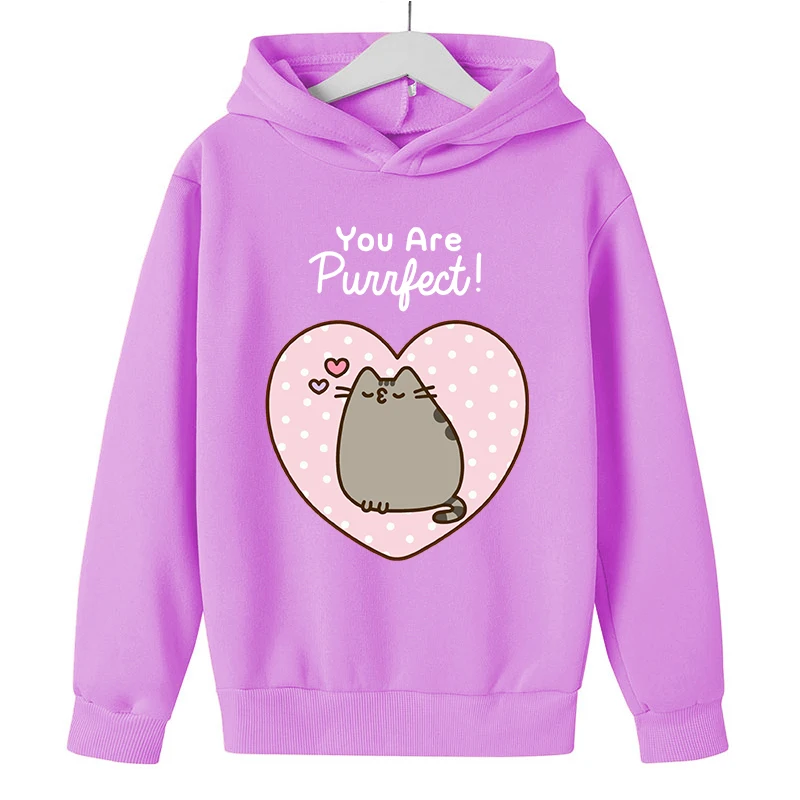 kid in sweatshirt vine Oversized Anime Girl Top Funny Cute Coffee Cat Hoodie Fall Fashion Kawaii Korean Fleece Harajuku Cartoon Sweatshirt Boy Jacket hoodie for kid