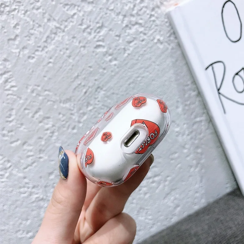 Милый чехол для наушников с Bluetooth Airpods 2 прозрачные чехлы принтом из мультфильма s