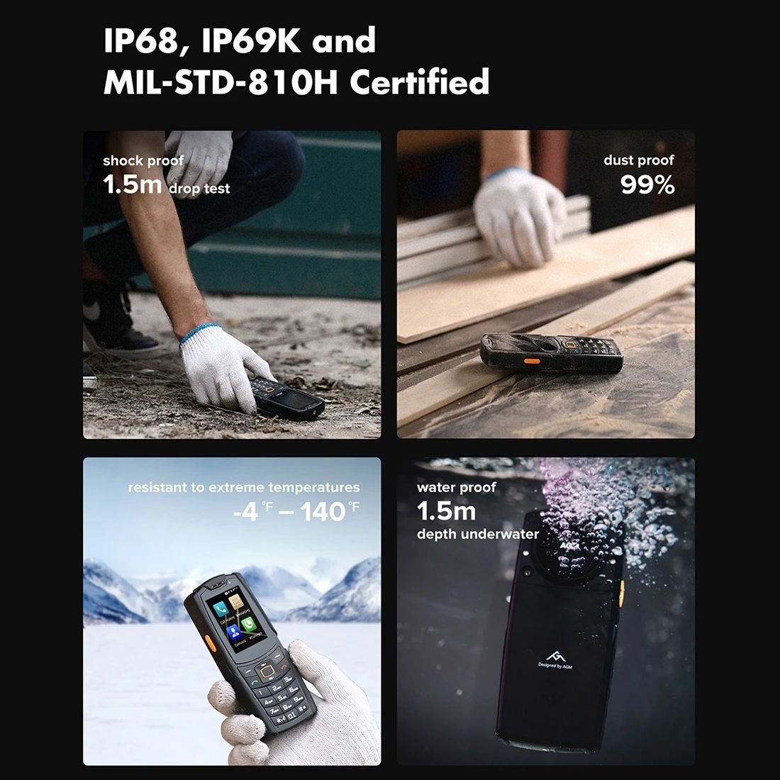 AGM M7 водонепроницаемый смартфон с четырёхъядерным процессором ОЗУ 1 ГБ ПЗУ 8 2500