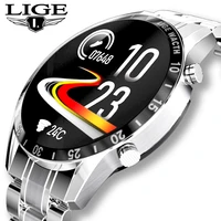 lige 2020 luxury brand mens watches steel band fitness watch heart rate blood pressure activity tracker digital watch for men