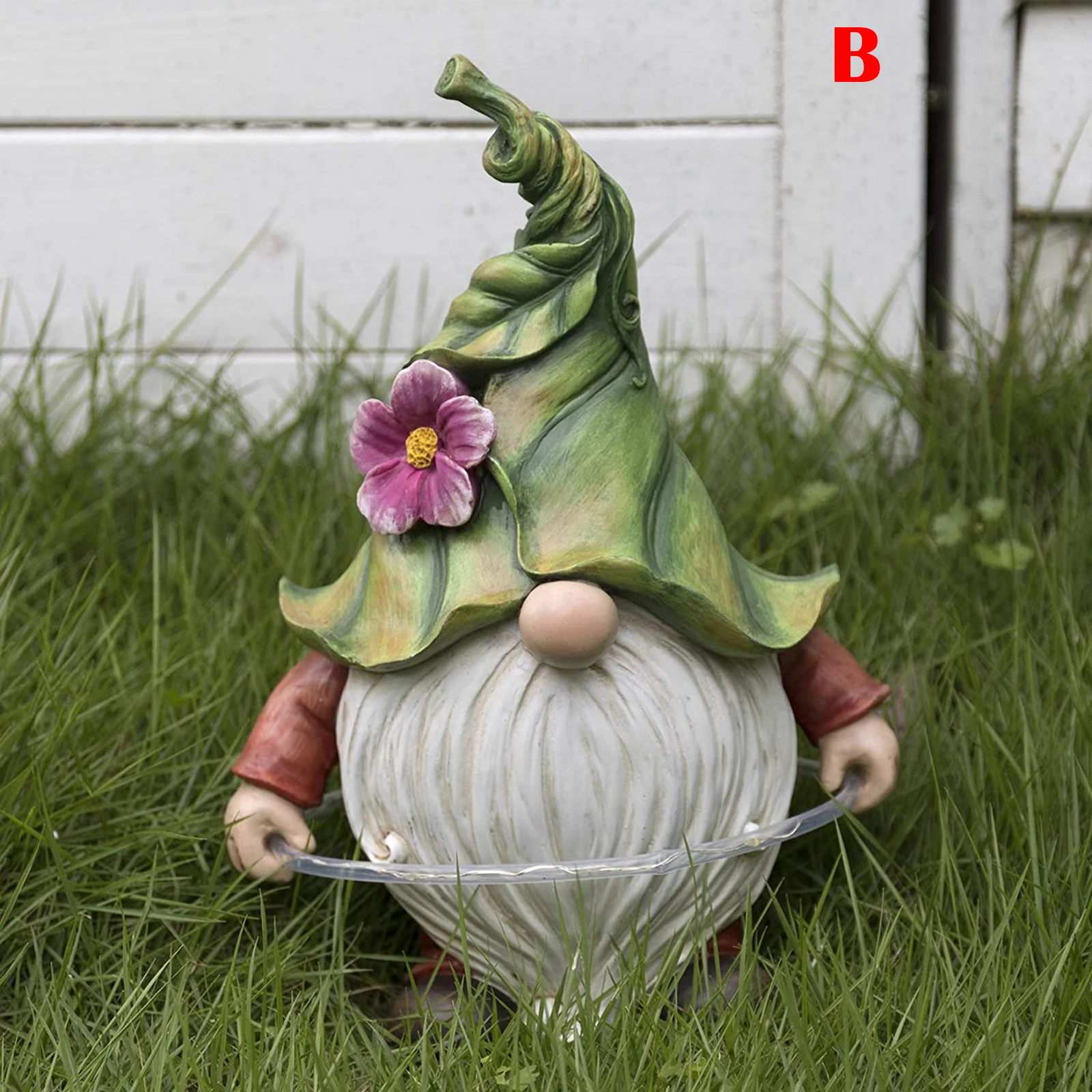 

Garden Gnome Statue Resin Gnome Figurine with Solar LED Lights Outdoor Winter Decorations for Patio Yard Lawn Porch FBS8