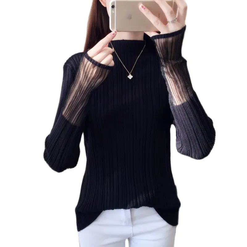 sweater women's spring wear new Korean version with a loose bottom shirt and wide range of fairy knitted sweaters | Женская одежда