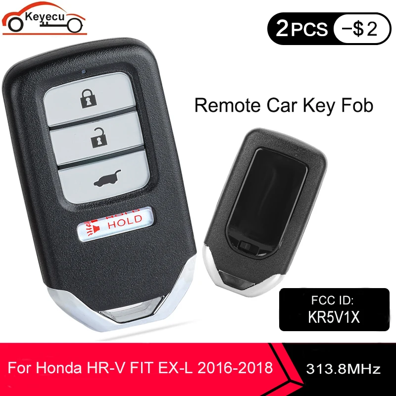 KEYECU умная деталь 3 + 1 4 кнопки 313 8 МГц ID47 чип для Honda Φ FIT 2016 2017 2018 FCC: KR5V1X A2C83161800|Ключ от