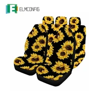 7pcs 5 sits car seat cover set protector cushion universal sunflower printing all weather set for car interior decoration