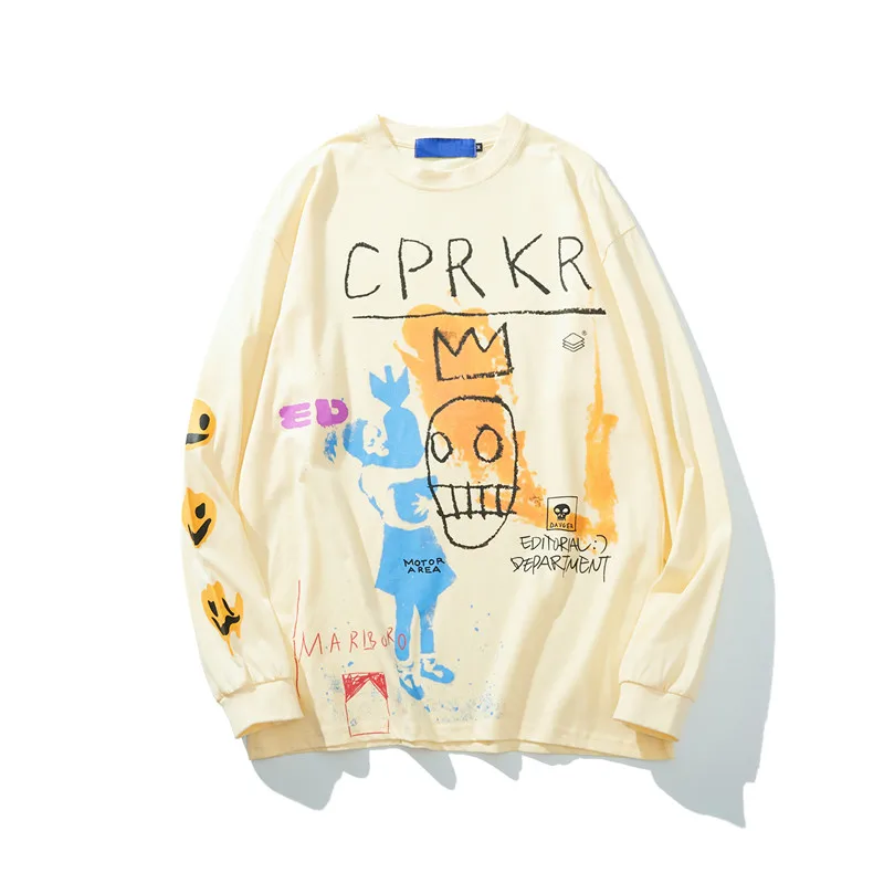offwhite tshirt Темная икона граффити футболки стрит-стайл мужская с длинным рукавом хип-хоп Футболка мужская женская уличная Мужская футболка хлопок - Цвет: offwhite tshirt