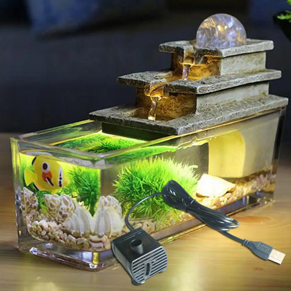 5V Ultra-Quiet Submersible Water Fountain Pump Filter Fish Tank Pond Aquarium Air not include to Increase Oxygen |