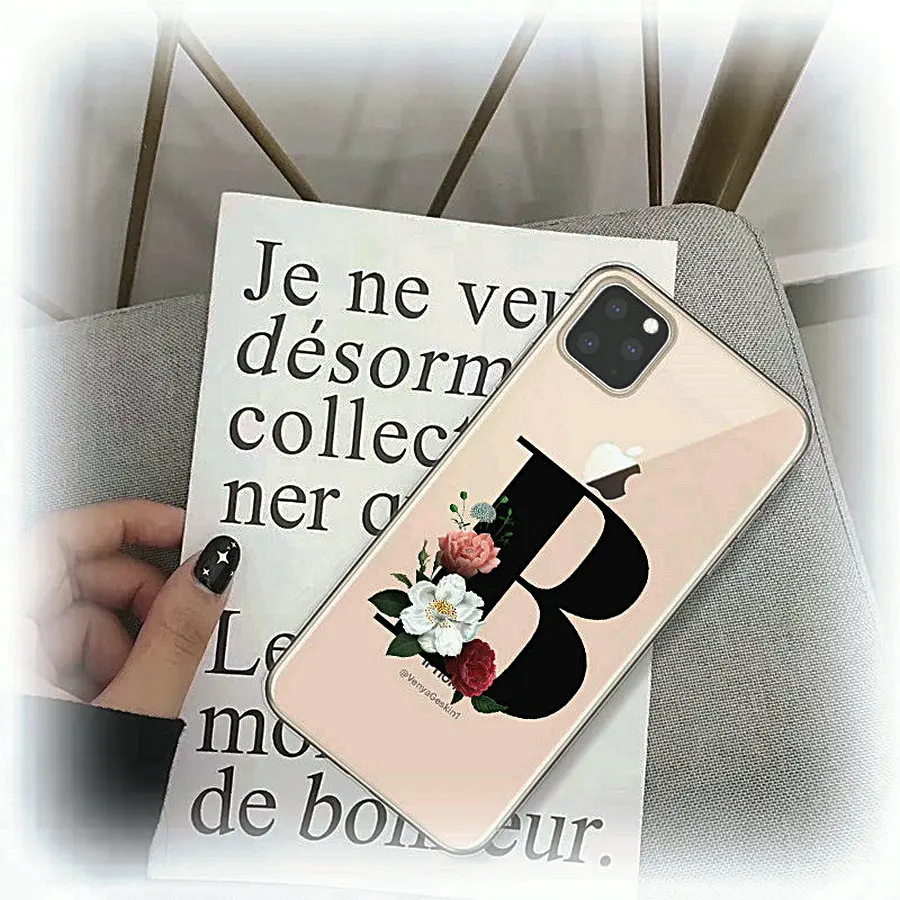 Персонализированный Чехол для мобильного телефона iphone xs max с надписью Monogram A B C D