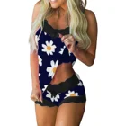 Пижама женская с цветочным принтом, кружевная майка без рукавов, короткое нижнее белье, комплект одежды для сна, модное сексуальное домашнее женское нижнее белье, пижамный комплект, 2021