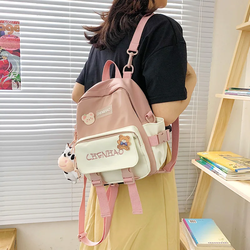 

Cute small women's backpack Kawaii teen girl with school bag in class Fashionable Japanese elements multifunctional backpack