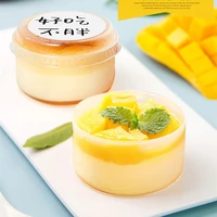50pcs creative cute pp plastic disposable baking cup yogurt jelly pudding dessert packaging cup ice cream cake cups with lids