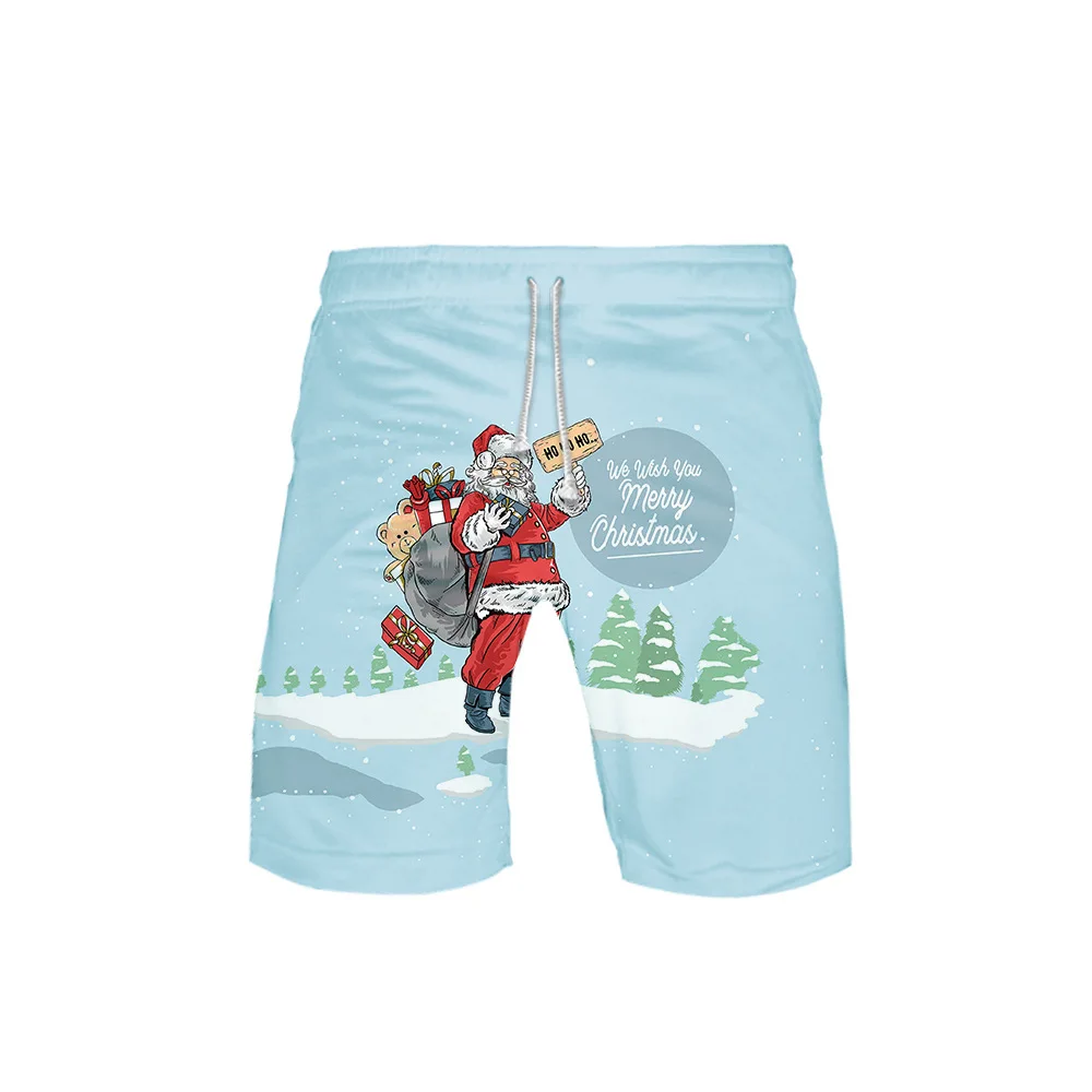

2020 Men/Women 3D Print Christmas Board Shorts Trunks Summer Quick Dry Beach Shorts Men Hip Hop Short Pants Beach Wear