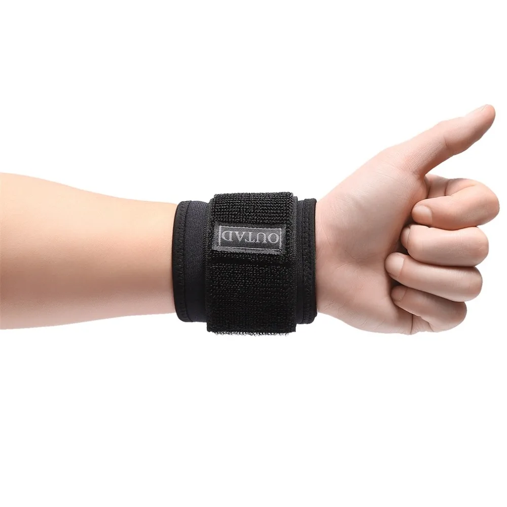 2018 черный Регулируемый спортивный браслет на запястье повязка поддерживающий