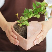 big size heart shape concrete flower pot mold creative green succulent plants pot silicone cement planter molds lovers gift