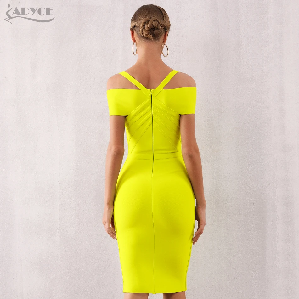 ADYCE Новое Женское Бандажное платье на бретельках Vestido сексуальное Клубное платье с v-образным вырезом и открытыми плечами платья знаменитостей для вечеринок