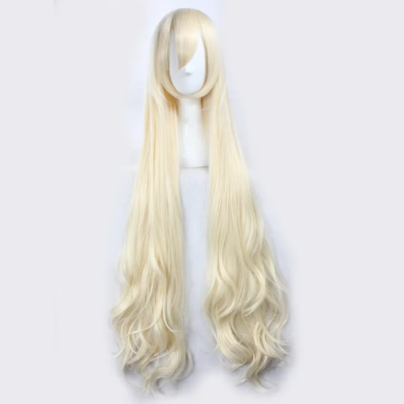 47'' 120cm Wavy Long Light Blonde Kagerou Project Marry Kozakura Mari Heat Resistant Hair Cosplay Costume Wigs + Free Wig Cap |