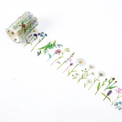

60mm Wide Retro Flower branch green plant leaves Decoration Washi Tape DIY Planner Diary Scrapbooking Masking Tape Escolar