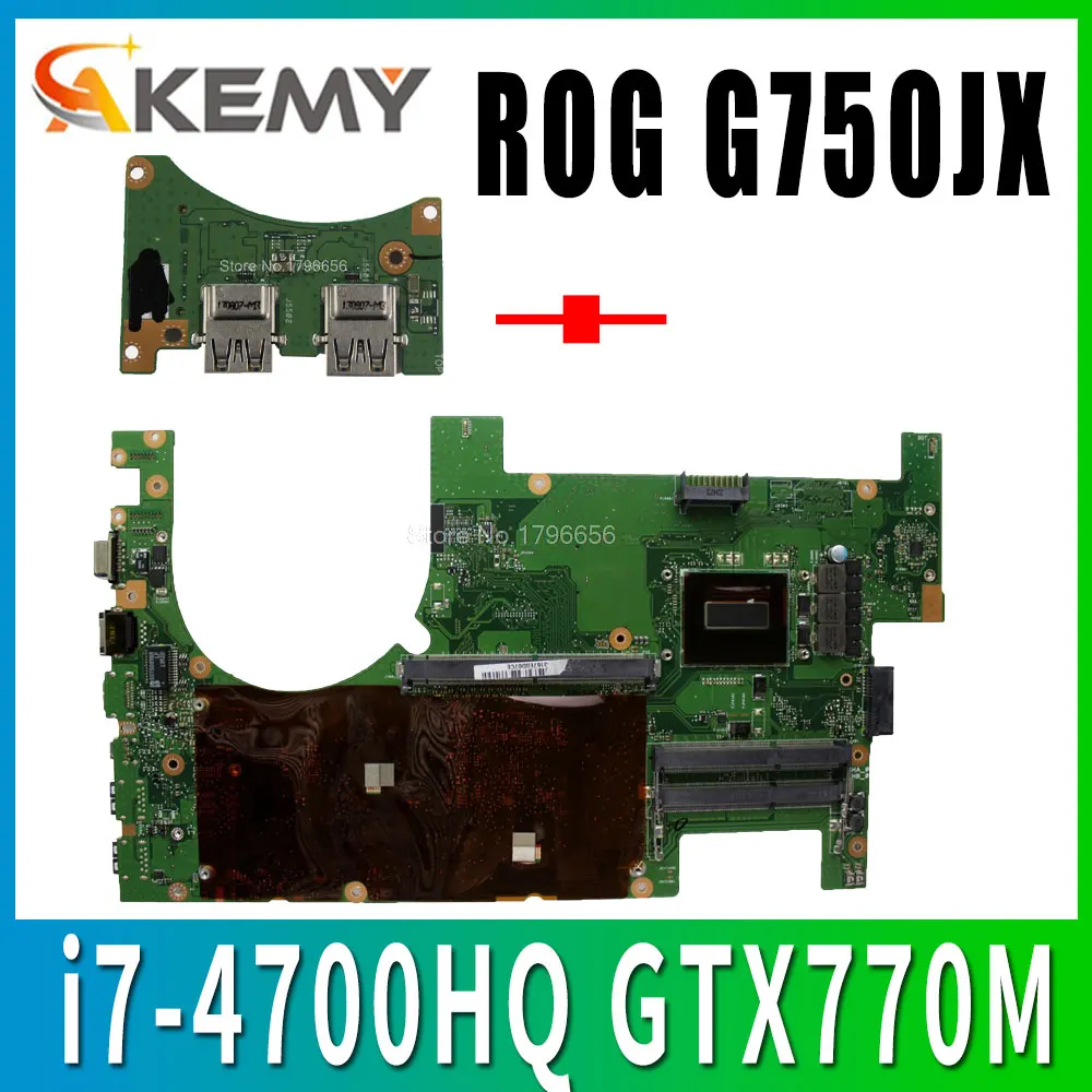 Отправка платы usb + 2D с i7 4700HQ GTX770M для ASUS G750J G750JX G750JH G750JW материнская плата ноутбука