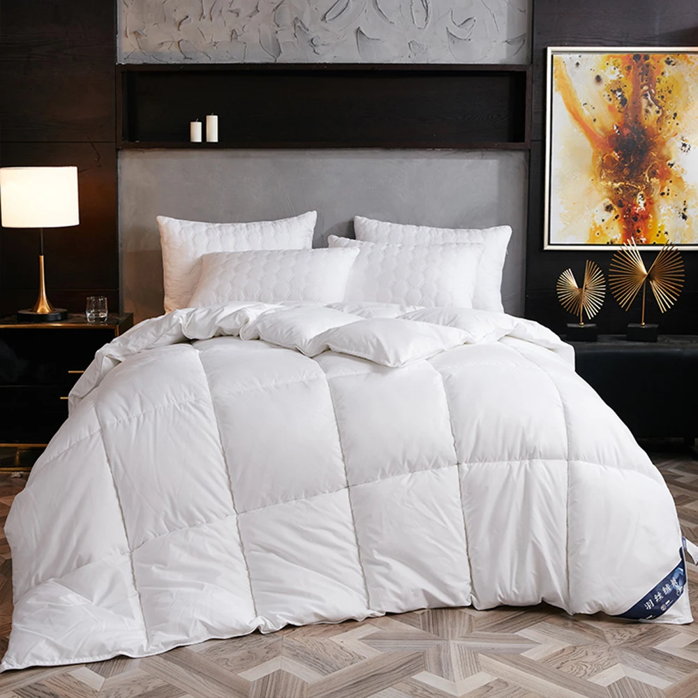 200x200 см мягкое одеяло из гусиного пуха зимнее и осеннее с s-образными перьями для