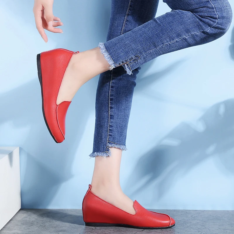 Бренд FEVRAL женские туфли на плоской подошве без застежки с круглым носком летние