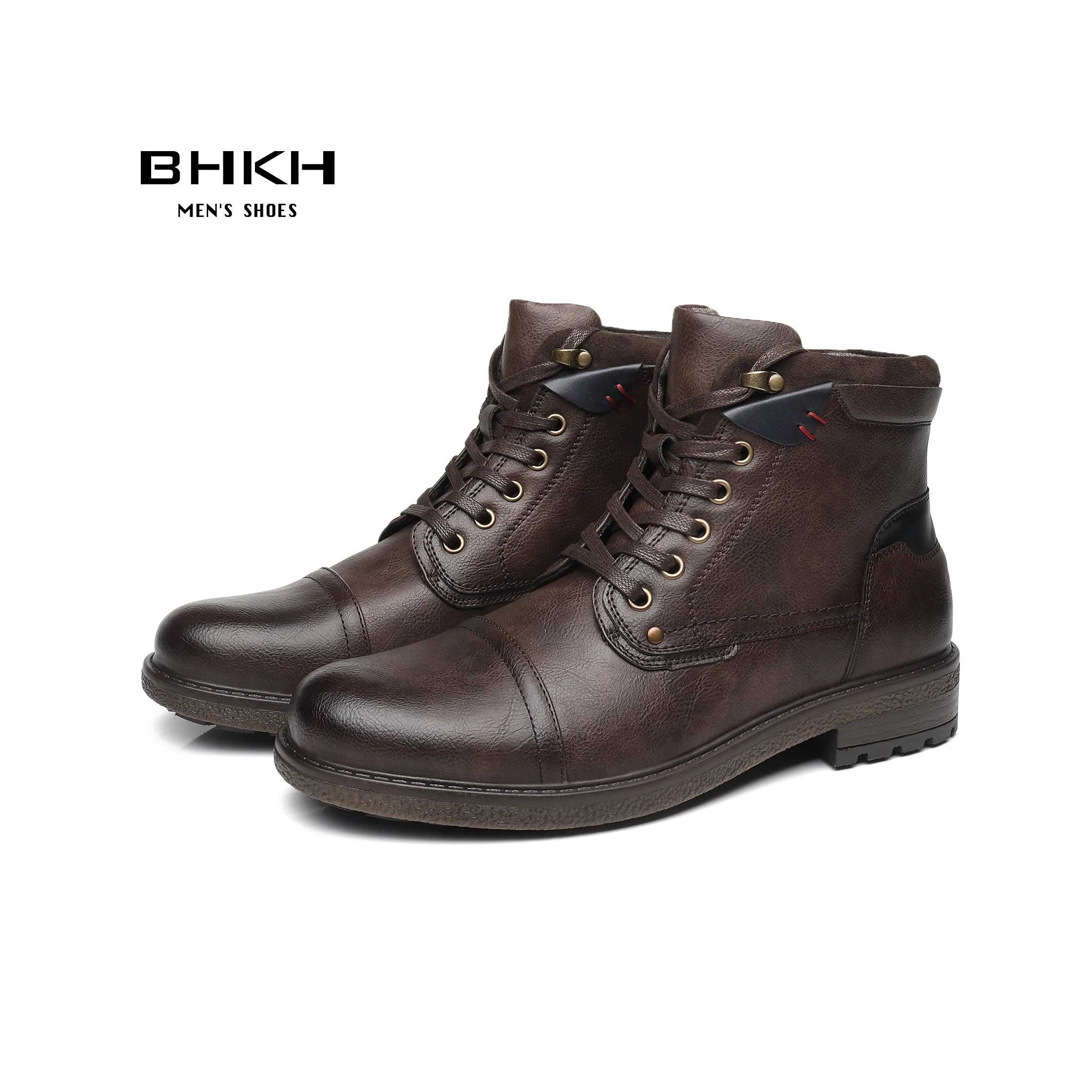

BHKH 2021 Autumn/ Winter Men Boots Zip Lace-up Ankle Boots Smart Business Work Office Dress Shoes Man Shoes