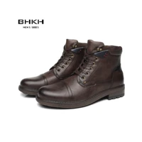 bhkh 2022 winter men boots lightweight lace up ankle boots comfy office work casual formal footwear brand man shoes