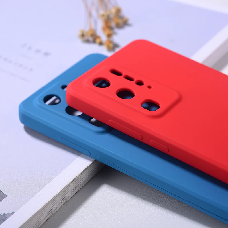 original huawei p40 soft touch liquid silicone phone back protective cover case for huawei p 40 p40 pro luxury shockproof shell free global shipping